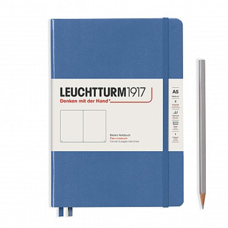 Leuchtturm A5 Hardback Plain Notebook – Denim