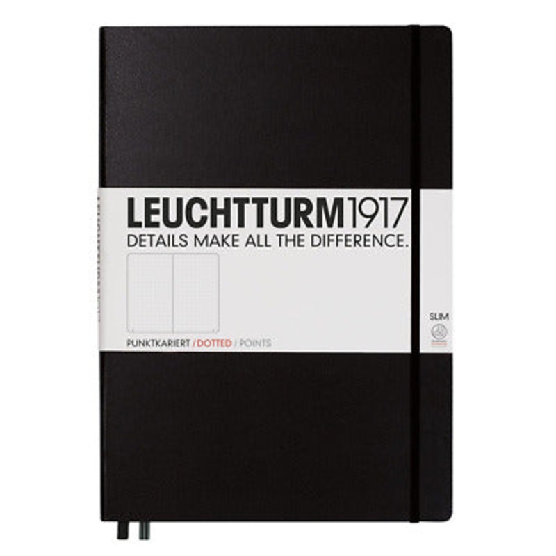 Leuchttuurm Slim A4 Dotted Notebook – Black