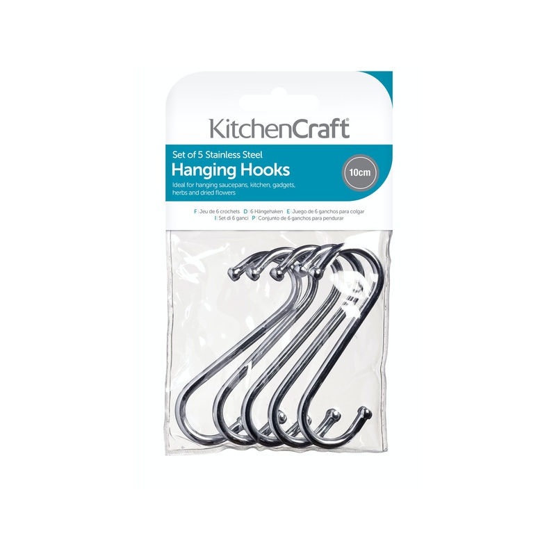 KitchenCraft Pk5 Chrome Plated ‘S’ Hooks 100mm