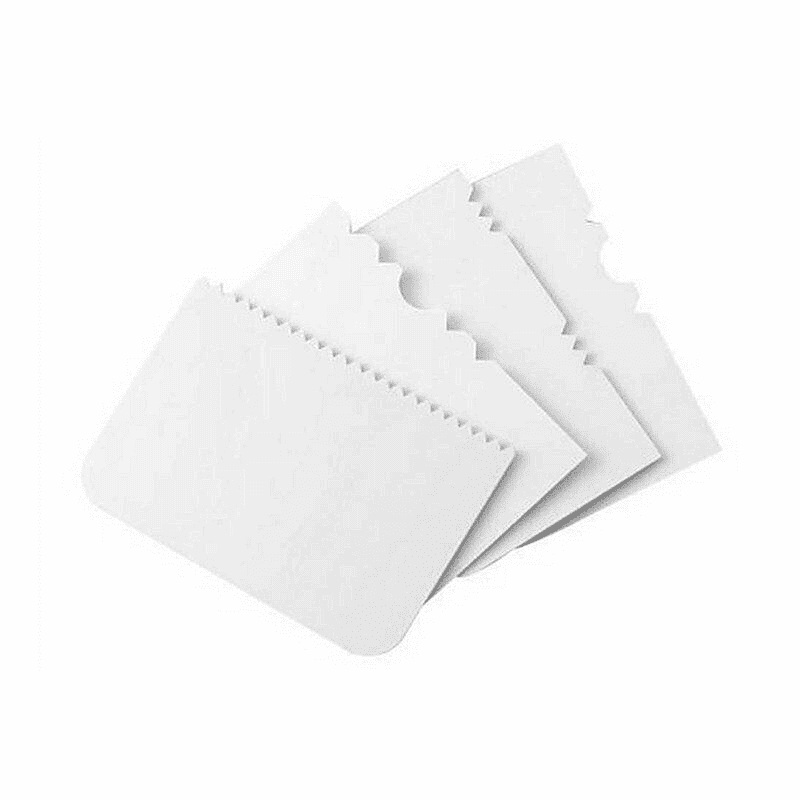 Patterned Edge Plastic Side Scrapers Set of 4