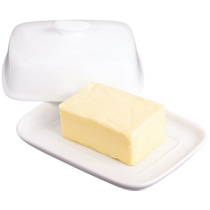 KitchenCraft White Porcelain Butter Dish