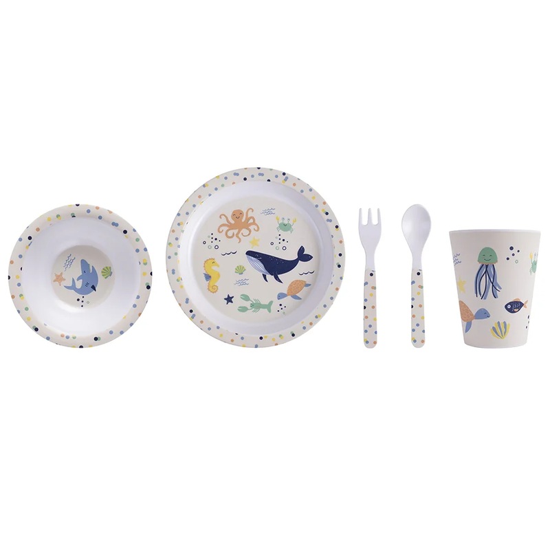 Ladelle Kids 5 Piece Dinner Set – Ocean