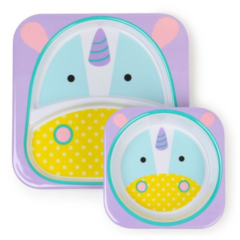 Zoo Melamine Plate & Bowl Set – Unicorn