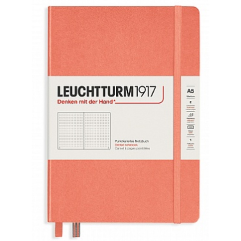 Leuchtturm A5 Hardback Dotted Notebook – Bellini (Coral)
