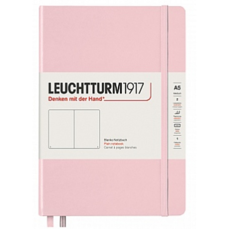 Leuchtturm A5 Hardback Plain Nookbook – Powder Pink