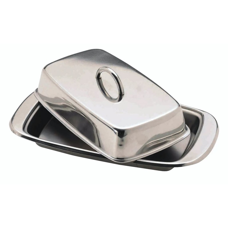 KitchenCraft Stainless Steel Covered Butter Dish