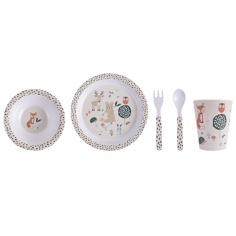 Ladelle Kids 5 Piece Dinner Set – Woodland