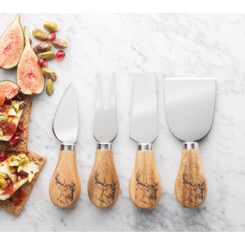 Taylor’s Eye Witness Acacia 4 Piece Cheese Knife Set – Stag