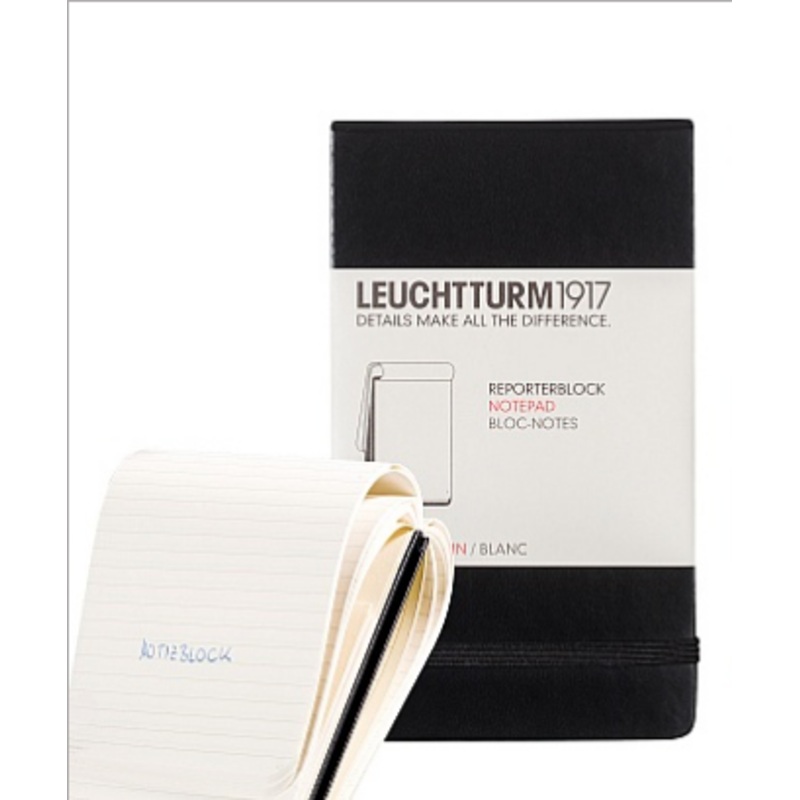 Leuchtturm A6 Reporters Ruled Notebook – Black