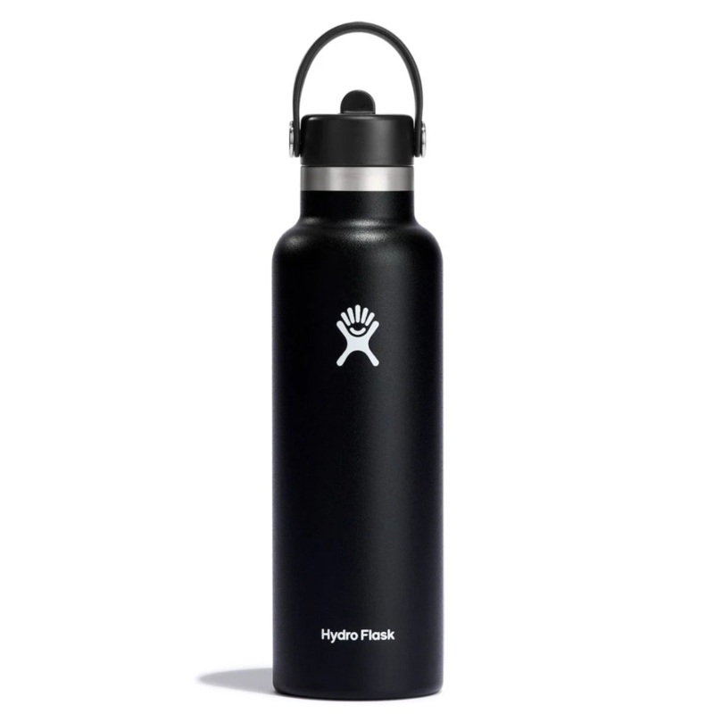 Hydroflask Standard Mouth Bottle with Straw 21oz – Black