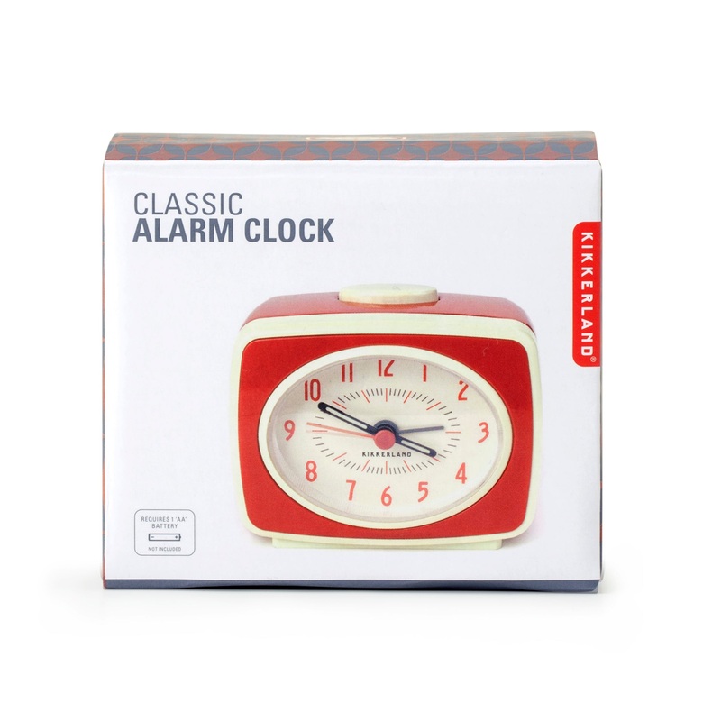 Kikkerland Small Classic Alarm Clock – Red