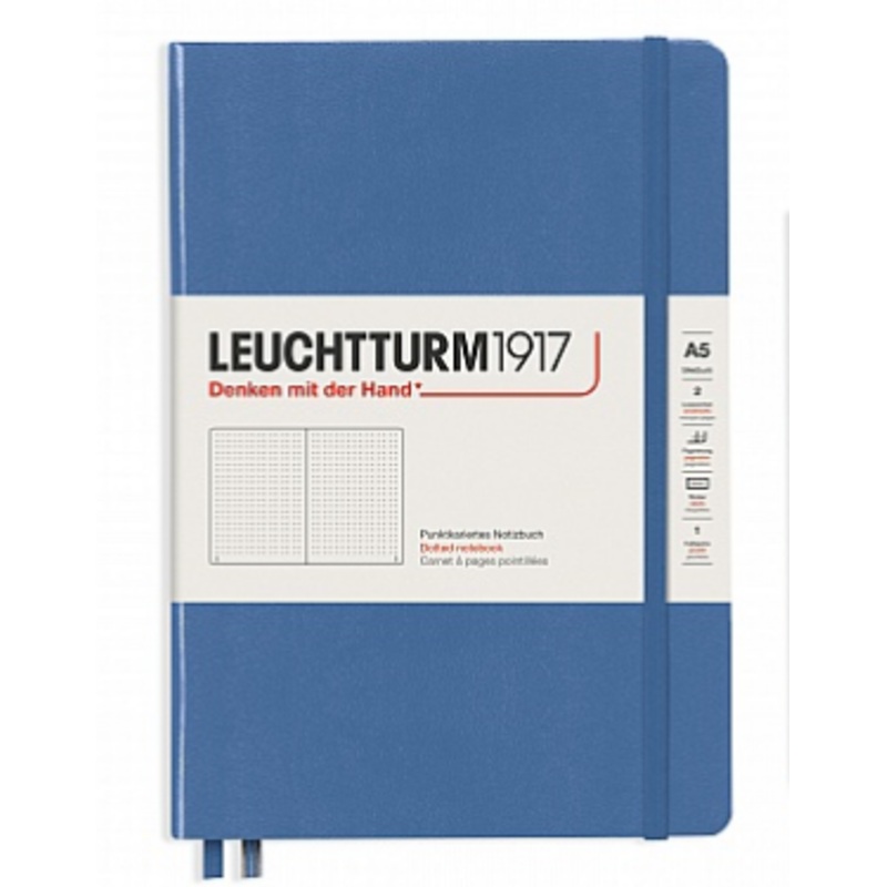 Leuchtturm A5 Hardback Dotted Notebook – Denim