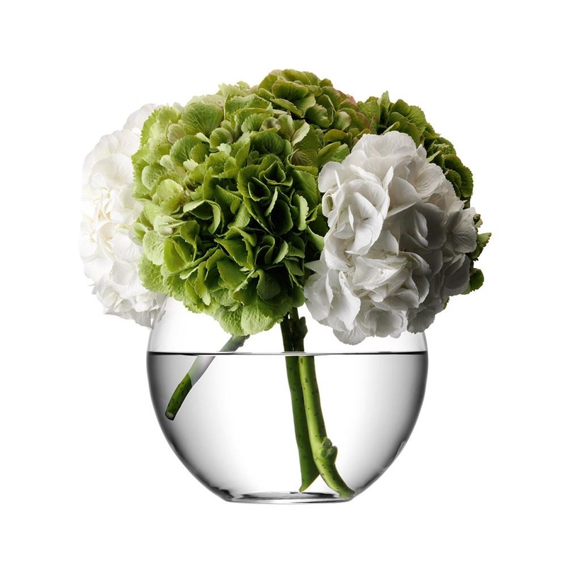 LSA Flower Round Bouquet Vase – Clear (22cm)