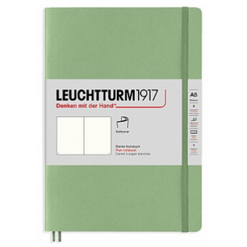 Leuchtturm A5 Softcover Plain Notebook – Sage Green