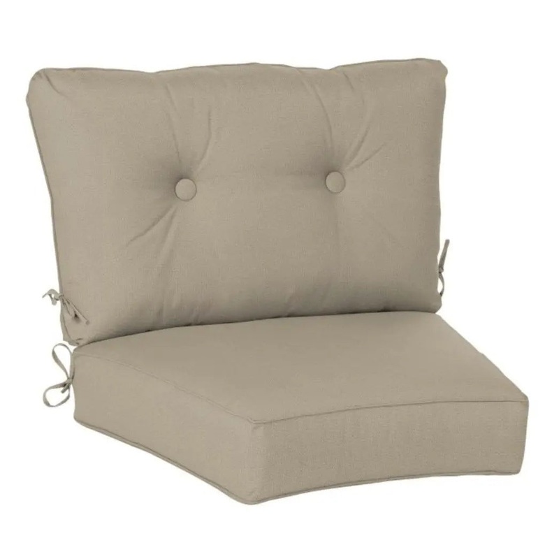 Casual Cushion Estate Series Deep Seating Curved Cushion in Stone Linen
