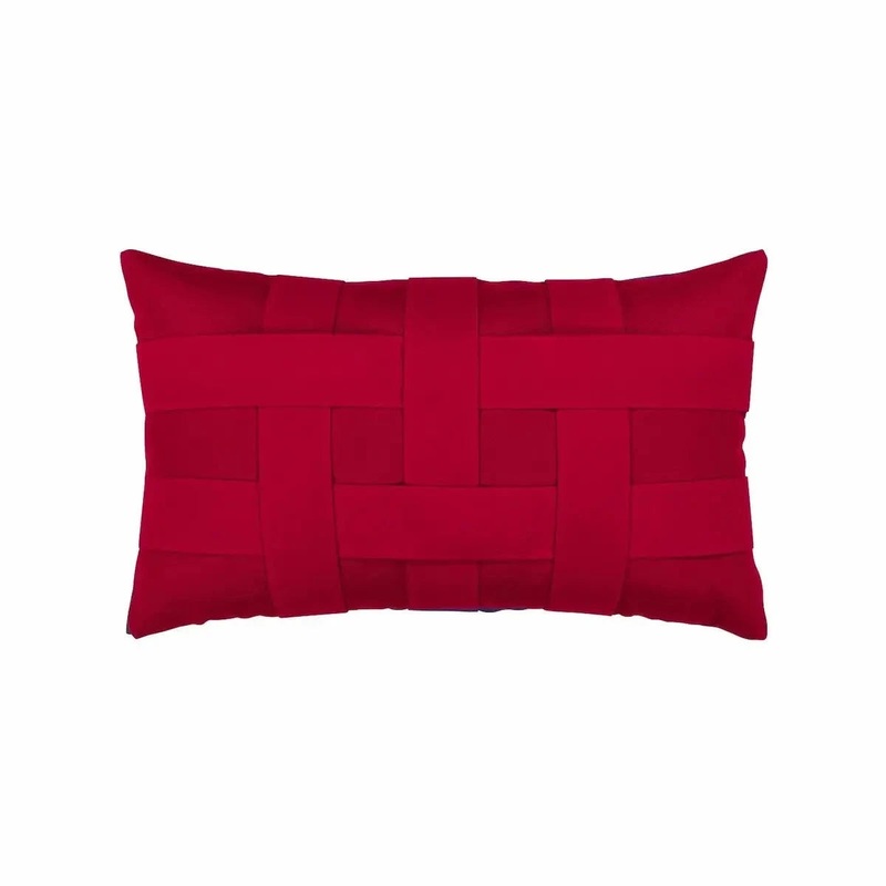 Elaine Smith Basketweave Rouge Lumbar Pillow
