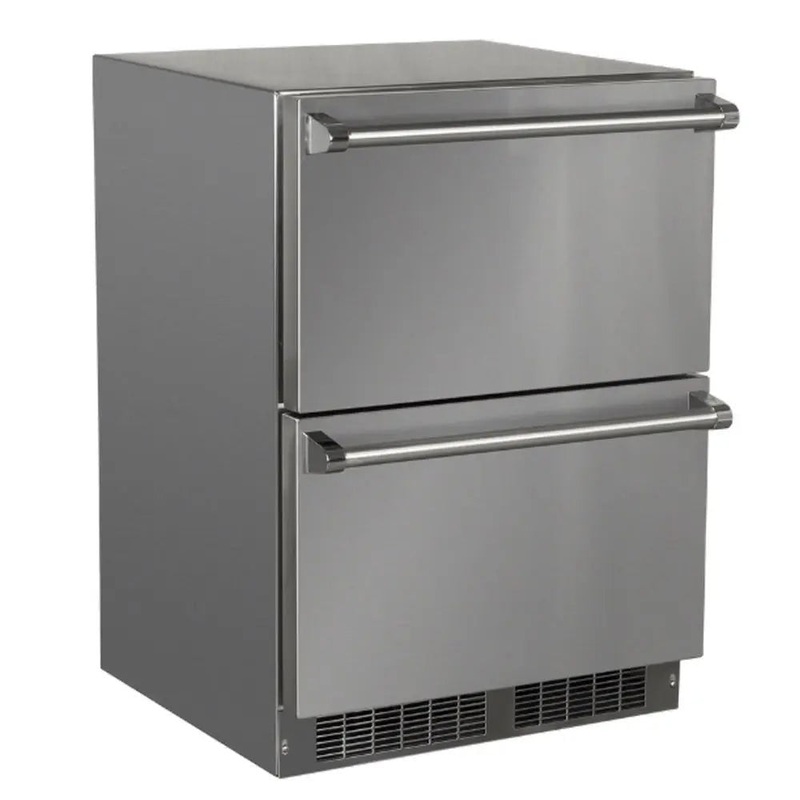 Marvel 24″ Outdoor Built-in Refrigerated Drawers, Solid Stainless Steel Drawers with Lock