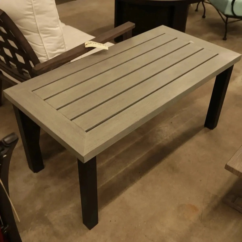 Local Special, Floor Model, Hanamint Sherwood Coffee Table with Timbre Top and Black Legs, SOLD AS-IS