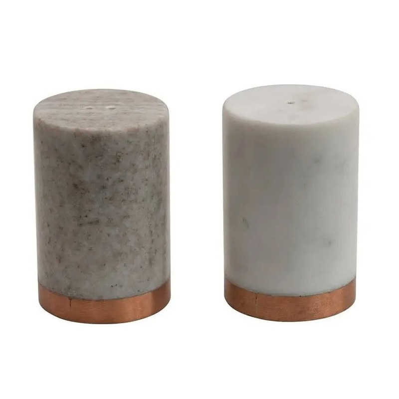 Marble Salt and Pepper Shakers, Set of 2