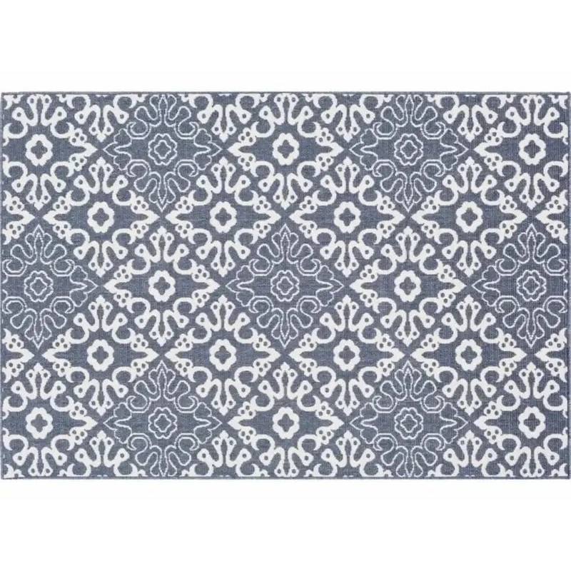 Surya 5×7 Alfresco Charcoal & White Outdoor Rug