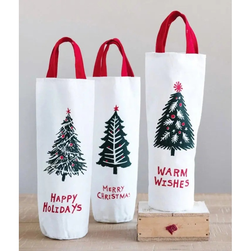Christmas Tree Fabric Wine Bag