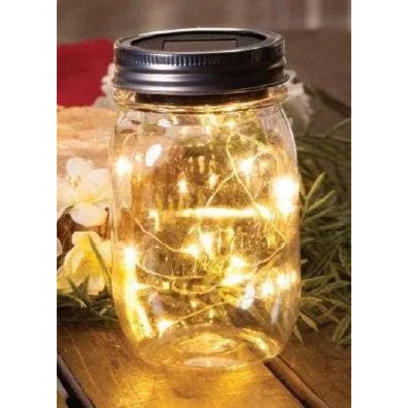 Everlasting Glow Solar LED Mason Jar Lid Light String