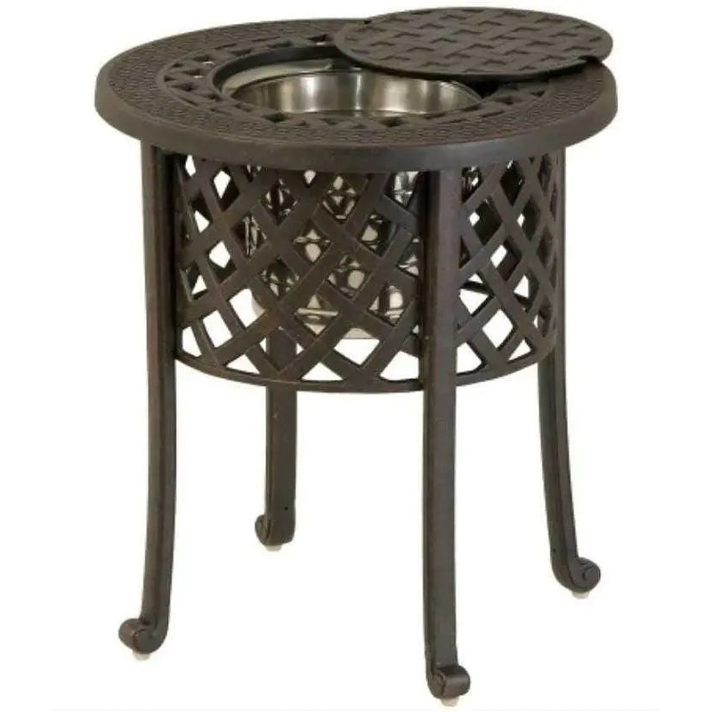 Hanamint Berkshire 20″ Round Ice Bucket Side Table (Desert Bronze Finish)