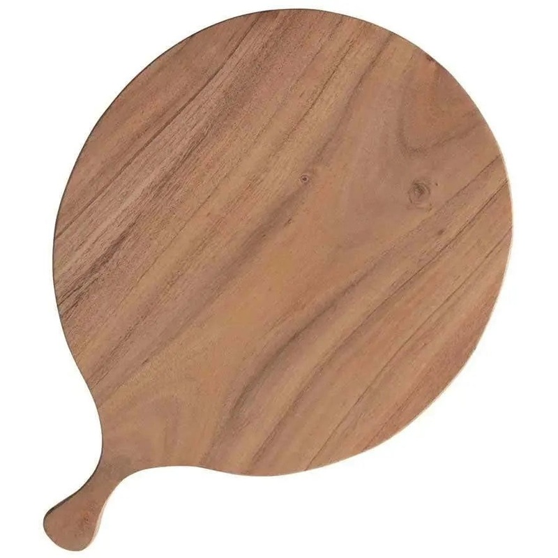 Round Acacia Cheese or Cutting Board with Handle