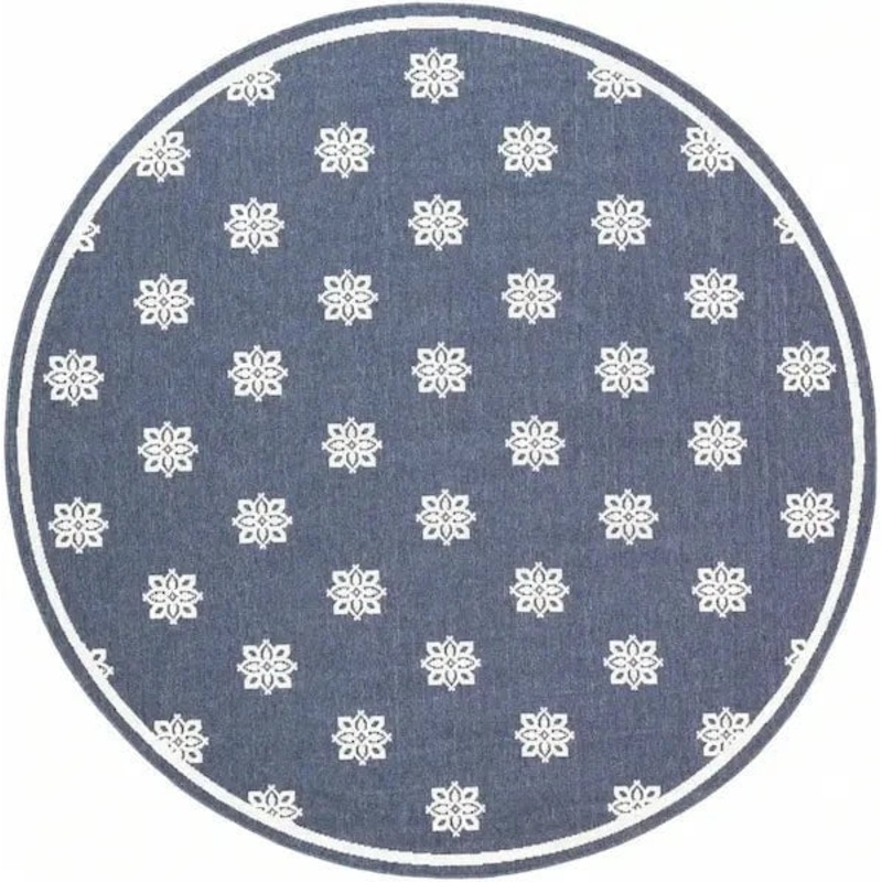 Surya 8′-9″ Round Alfresco Denim Outdoor Rug