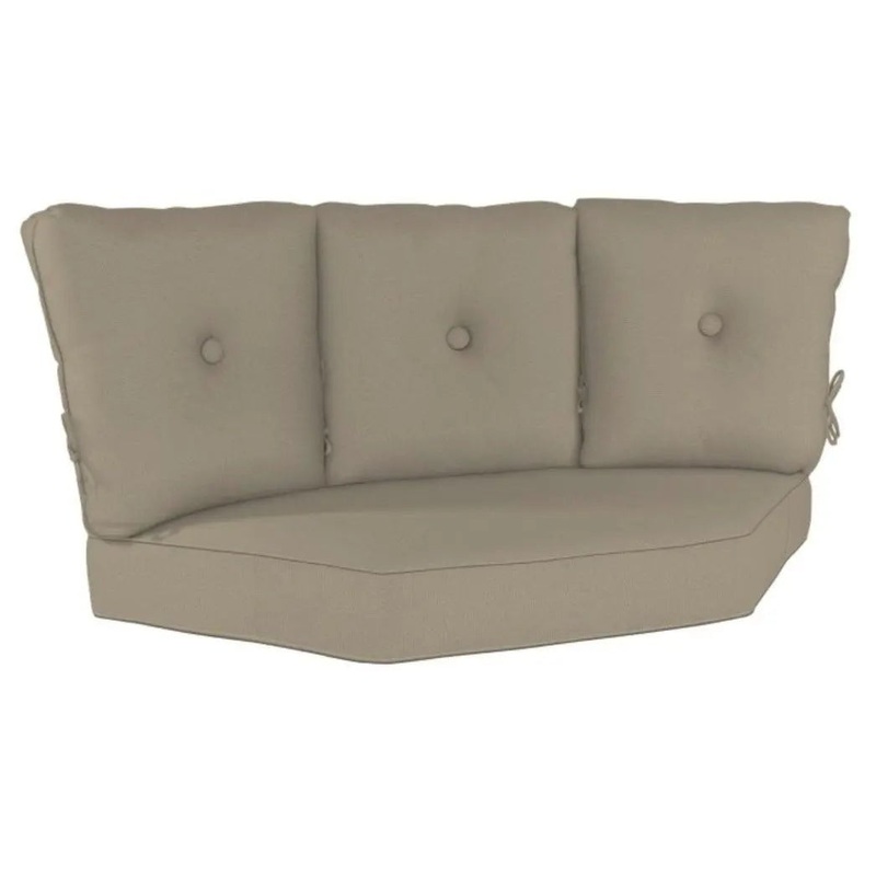 Casual Cushion Estate Series Deep Seating 3 Back Corner Sectional Cushion in Stone Linen