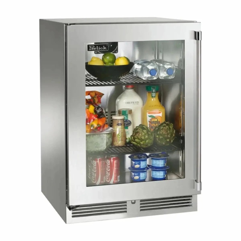 Perlick Signature HP24 24″ Undercounter Outdoor Refrigerator with Stainless Steel Glass Door