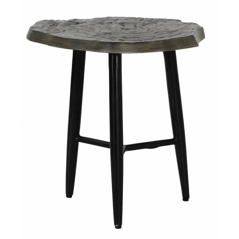Castelle Nature’s Wood 20″ Side Table with Weathered Wood with Walnut Top and Antique Dark Rum Finish