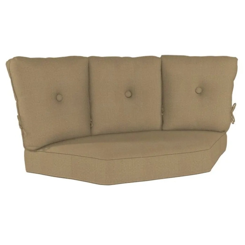 Casual Cushion Estate Series Deep Seating 3 Back Corner Sectional Cushion in Sesame Linen