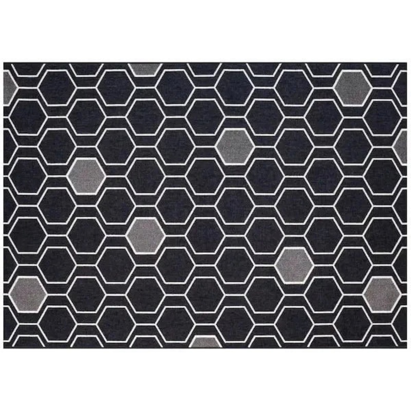Treasure Garden 5×7 Geo Black Outdoor Rug