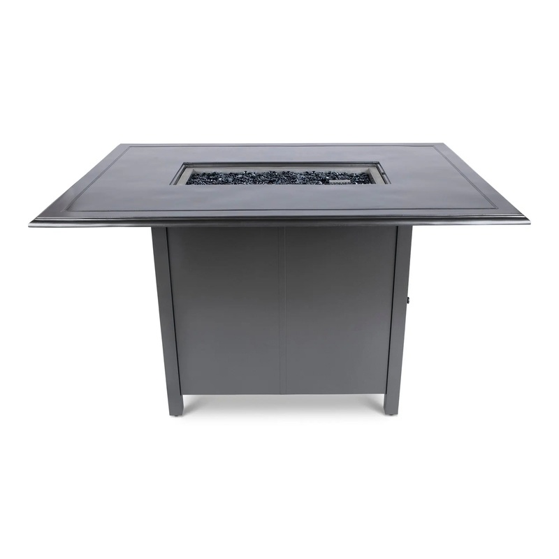 Woodard 42″ x 60″ Solid Cast with Bead Edge Counter Height Fire Table in Pewter
