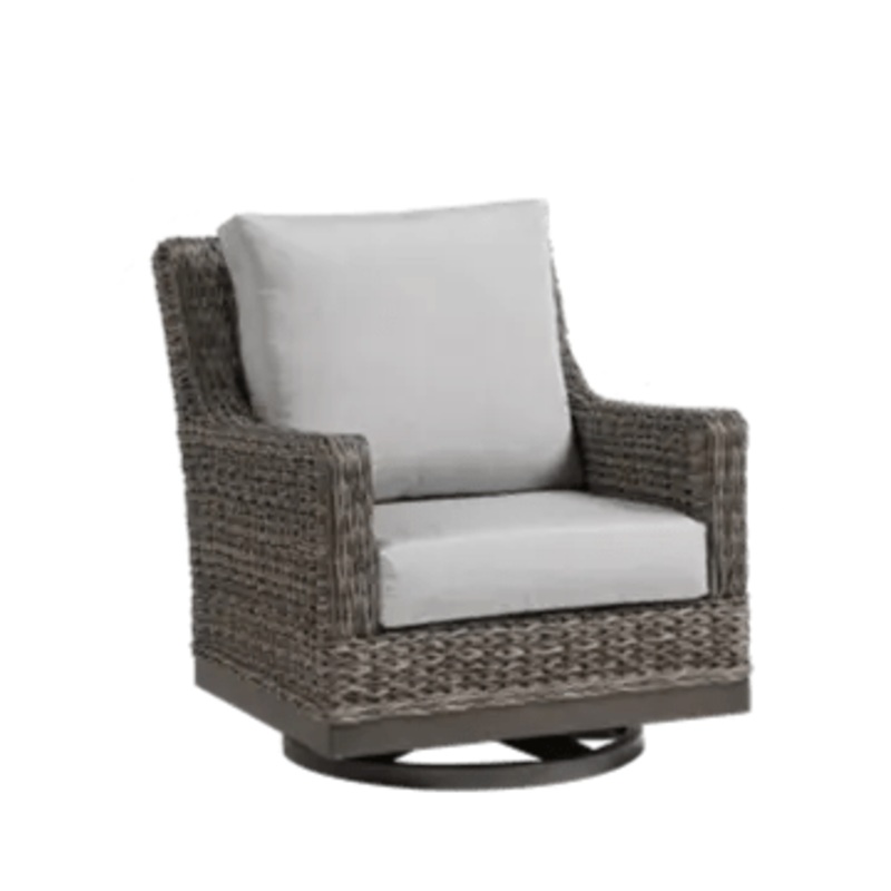 Ratana Boston Swivel Gliding Club Chair with Cash Ash Cushions