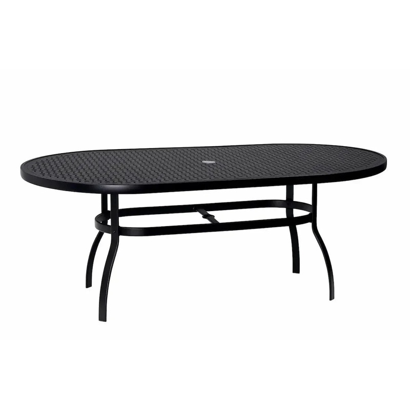 Woodard Deluxe Complete 42×72 Oval Dining Table with Lattice Top in Twilight Finish