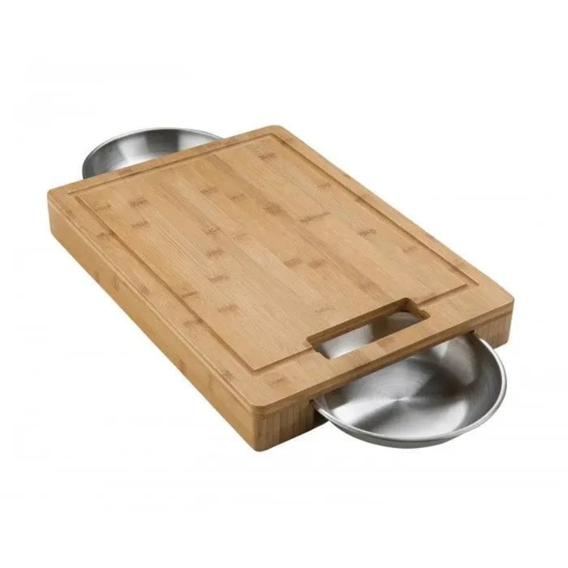Napoleon Grills Cutting Board with Stainless Steel Bowls