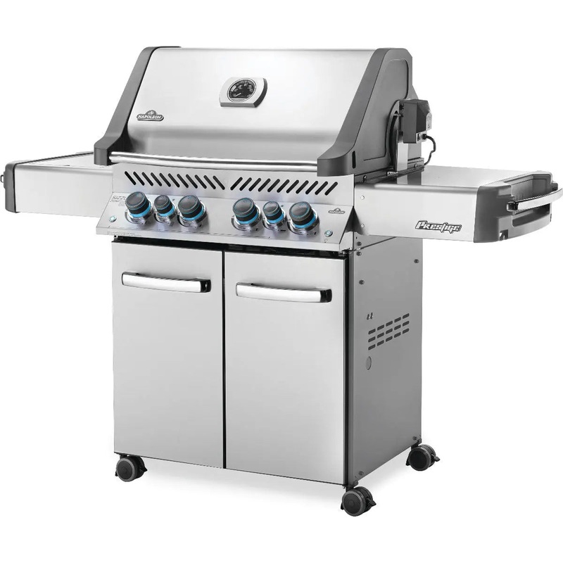 Napoleon Grills Prestige 500 Gas BBQ Grill with Infrared Side and Rear Burners, Stainless Steel