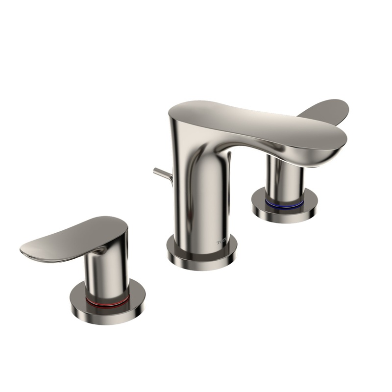 TOTO TLG01201U#PN GO Series Two Handle Widespread Bathroom Sink Faucet with Drain Assembly, Polished Nickel