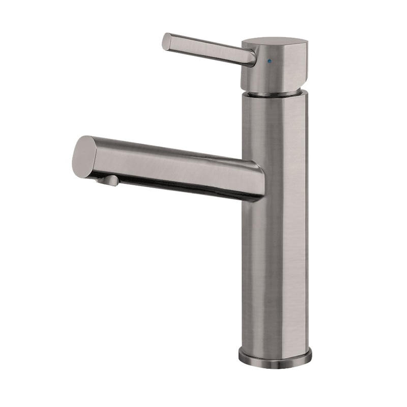Whitehaus WHS1206-SB-BSS Waterhaus Lead-Free Solid Stainless Steel Single Lever Bathroom Faucet