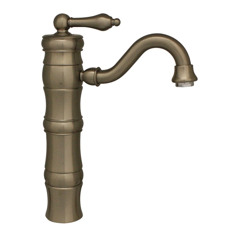 Whitehaus WHSL3-9724-BN Vintage III Single Hole/Single Lever Elevated Bathroom Faucet