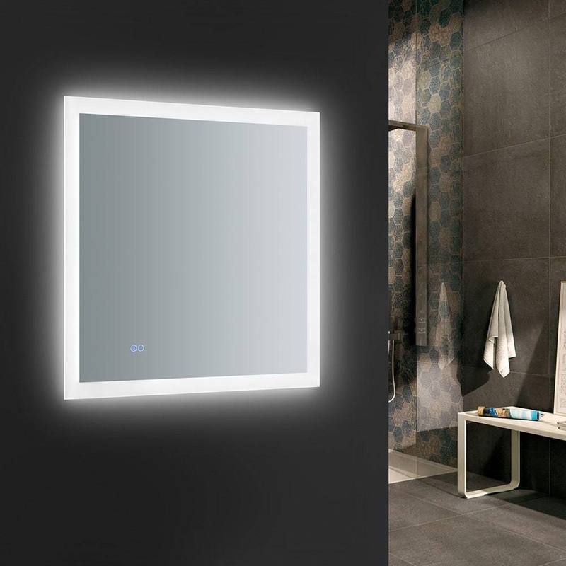 Fresca FMR013030 Angelo 30″ Wide x 30″ Tall Bathroom Mirror with LED Lighting