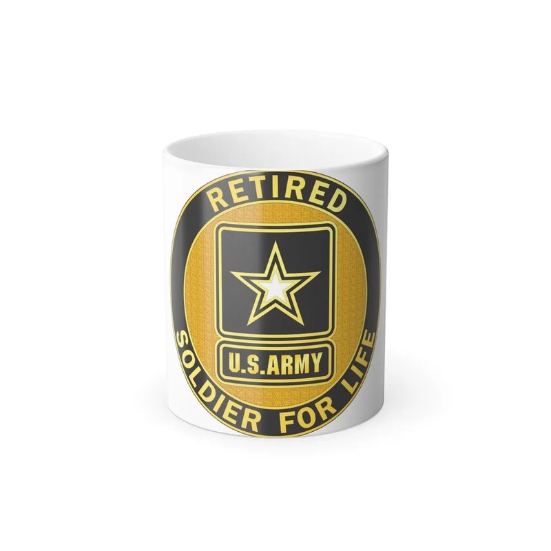 Retired Service Identification Badge (U.S. Army) Color Changing Coffee Mug