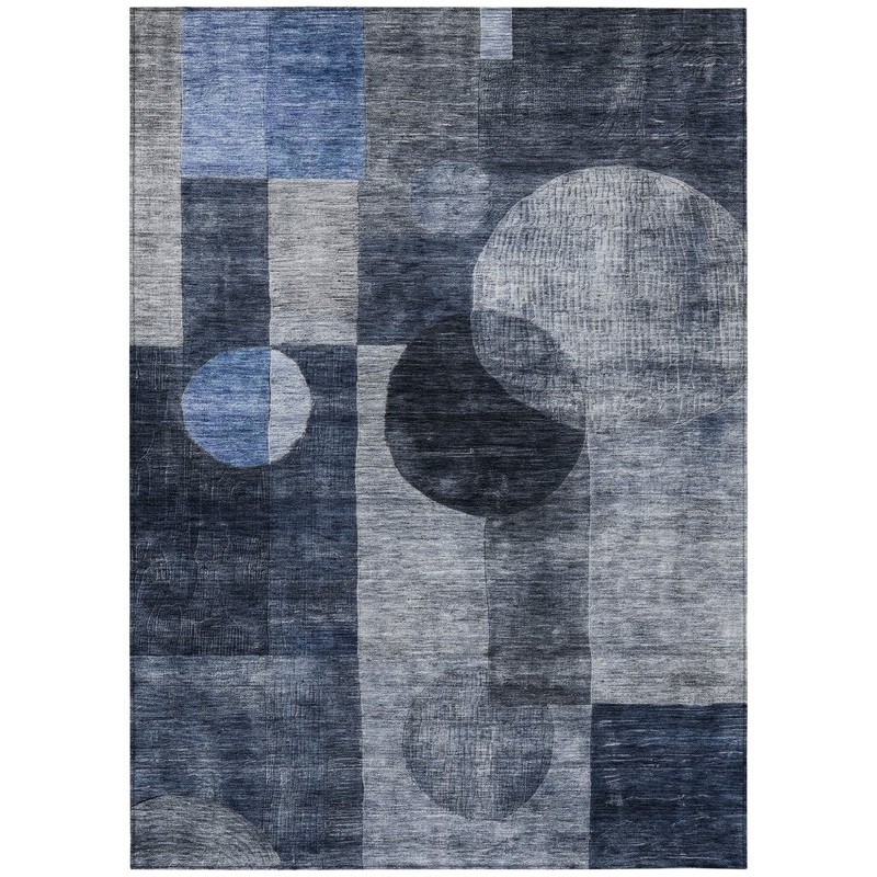 Amara Navy Washable Indoor-Outdoor Rug