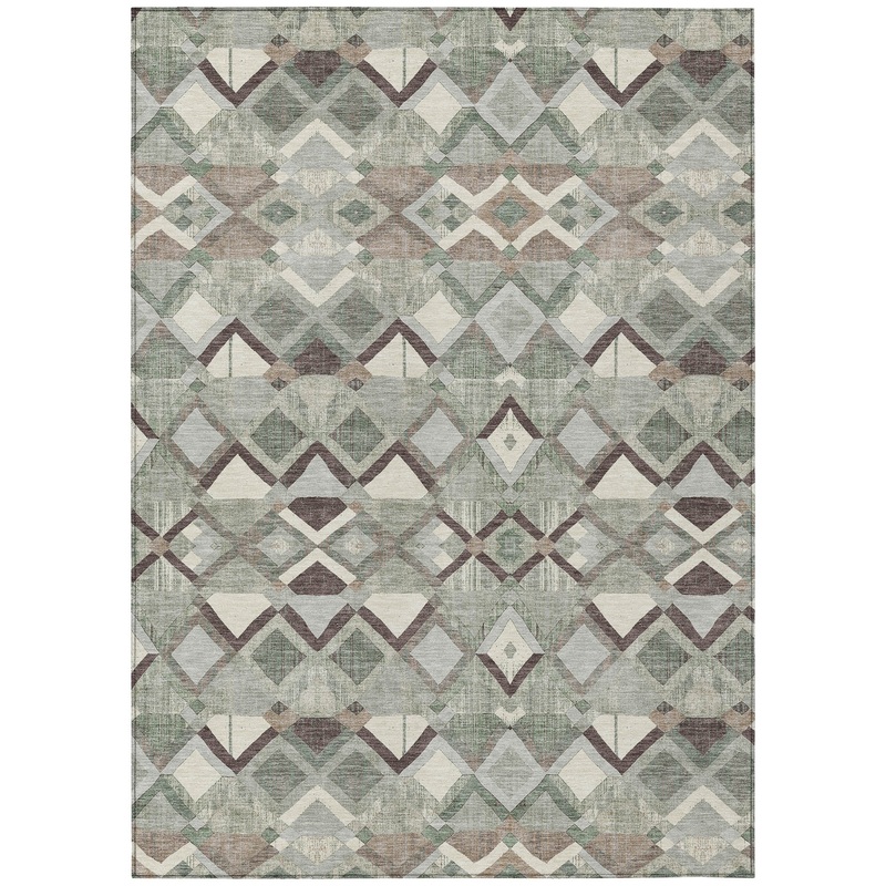 Amarrah Green Washable Indoor-Outdoor Rug