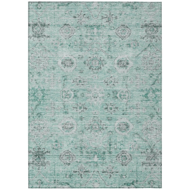 Andorra Teal Washable Indoor-Outdoor Rug