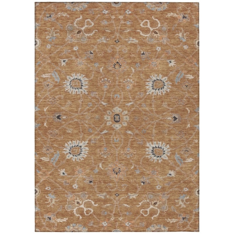 Clara Orange Washable Indoor-Outdoor Rug