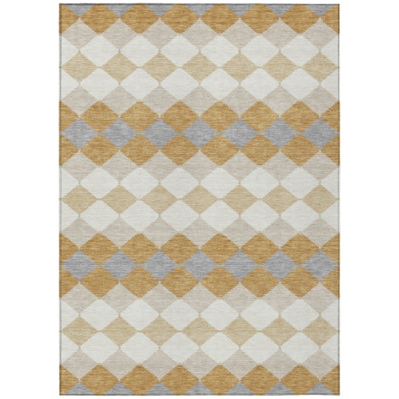 Eira Gold Washable Indoor-Outdoor Rug