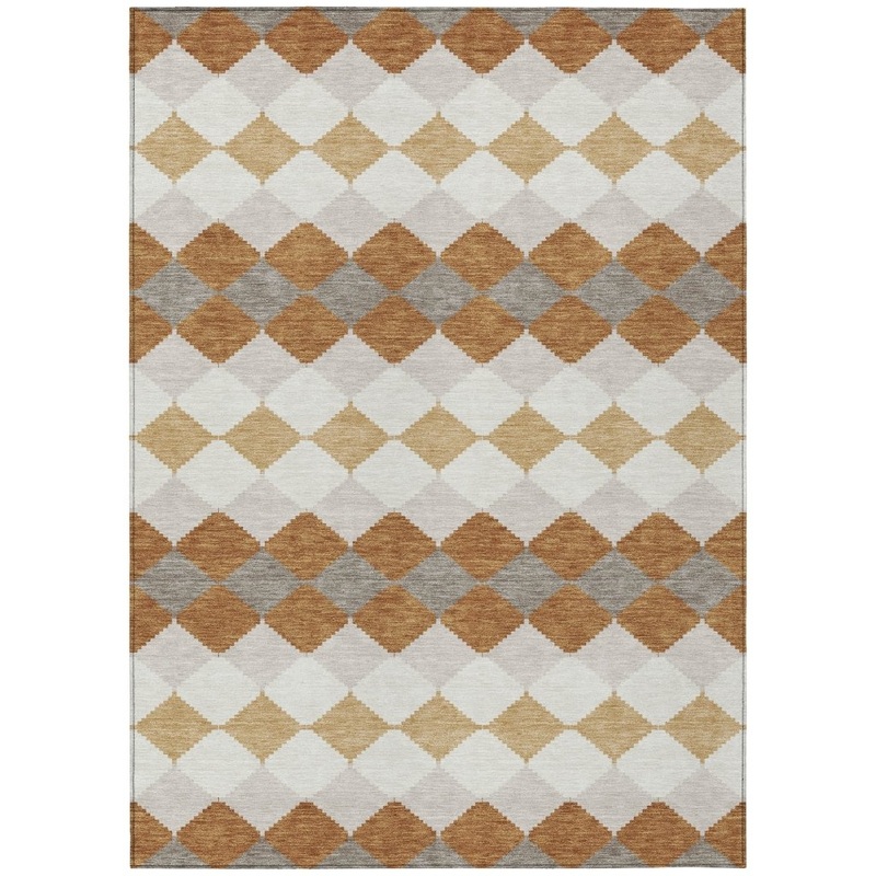Eira Orange Washable Indoor-Outdoor Rug